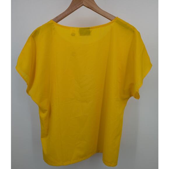 NWT VTG Gold Yellow Short Sleeve Worthington Essentials Size 14 Top Made in USA - Picture 2 of 3